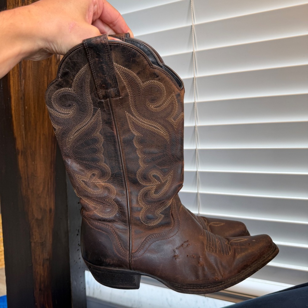 J.B. Dillon Western Boots Women's 7.5 C Brown Genuine Goat Leather Cowboy